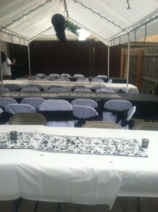 Folding Chair Covers with Black Sashes Folding chair covers with black sashes