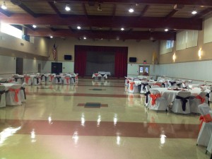 Folding Chair Covers with Black and Orange Sashes