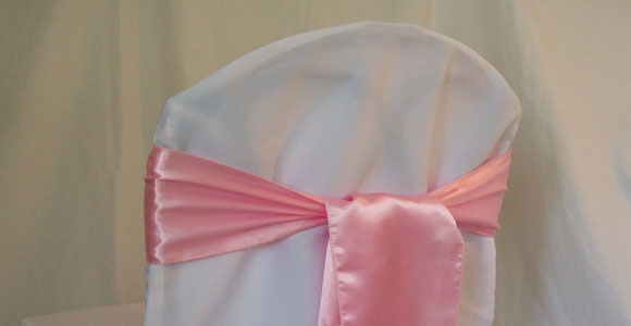 Pink Sash on Banquet Chair Cover
